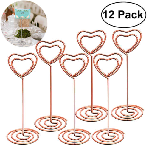 12pcs Table Card Holder Wedding Place Name Holder Photo Stand Note Memo Clip 