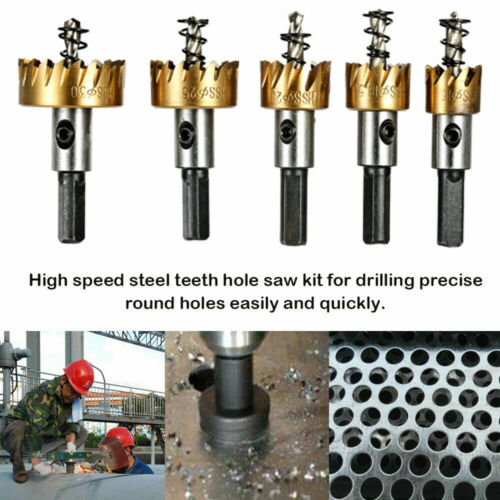 5PCS Hole Saw Tooth Kit HSS Steel Drill Bit Set Cutter Tool Fit Metal Wood Alloy 