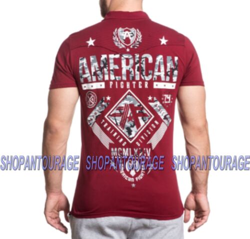 American Fighter Lander FM4642 Men/'s Graphic Fashion Rouge Polo Top by Affliction