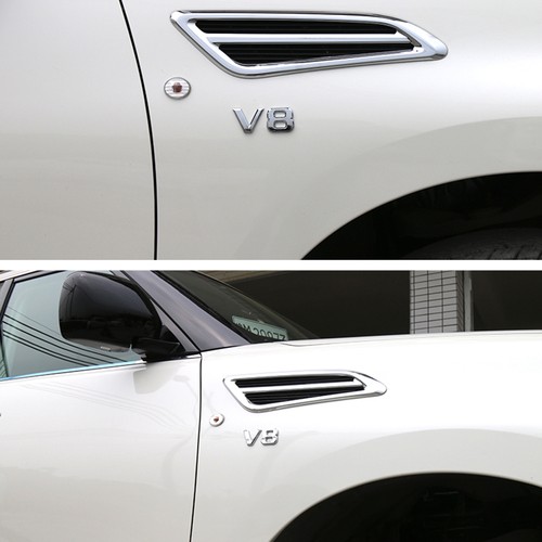 2sets For Nissan Patrol Y62 2011-2017 Displacement 3D /" V8 /" Badge Sticker Trim