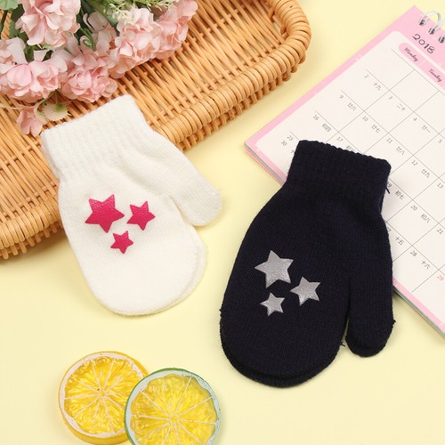 Star Lovely Soft Cartoon Knitting Mittens Kids Gloves Whole Covered Candy Color