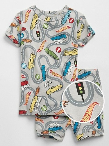 NWT BABY GAP BOYS PAJAMAS PJS Hot Wheels auto cars gray u pick size