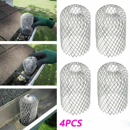 4x Gutter Guard Expand Filters Strainer Stops Leaves Debris Clogging Downpipes 