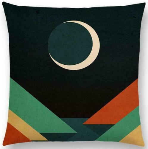 Sun Moon Cotton Linen Pillow Case Sofa Waist Throw Cushion Cover Home Decor