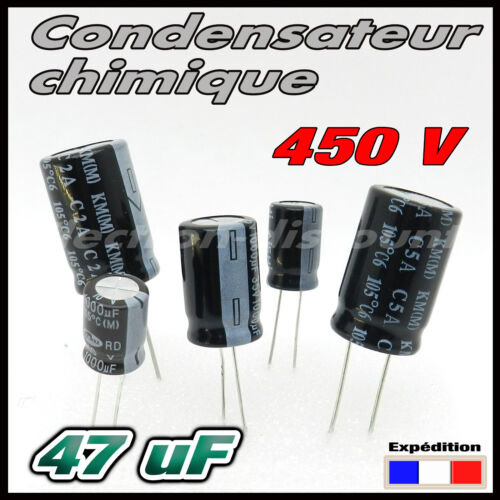 450//47 # 1 to 9 pcs 47µf 450v 105 ° chemical capacitor-capacitor 47uf