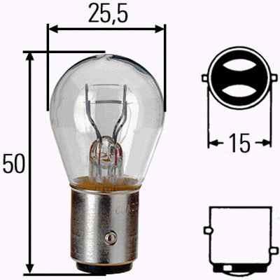 380 BRAKE LIGHT STOP TAIL CAR BULB PACK LAMPS DOUBLE TWO FILAMENT STRAIGHT 2 PIN