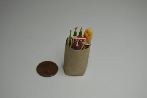 Miniature Grocery Bag Full of Groceries in 1:12 scale