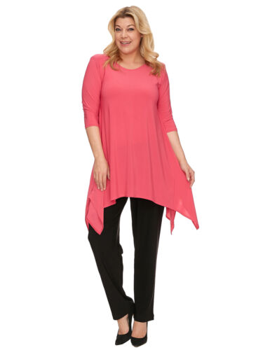 Damenmode Lagenlook Long Shirt Damen Tunika Zipfel A Linie Pink 42 44 46 48 50 52 54 56 Kleidung Accessoires Cloudwalks Co Uk