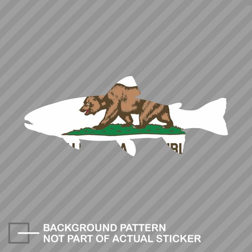 California State Shaped Trout Sticker Decal Vinyl CA fly fishing fish