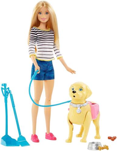 Barbie Hundespaziergang Barbie Puppe Hündchen Dog Set Mattel DWJ68 NEU /& OVP