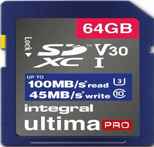 64GB SD Card U3 Memory For PANASONIC Lumix DC-LX100 II,DC-S1,DC-S1H Camera 4K 