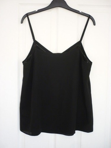 EUR 33-38 BODEN SILK CAMI CAMISOLE in PLAIN BLACK BNWT W0017 UK 10 US 6