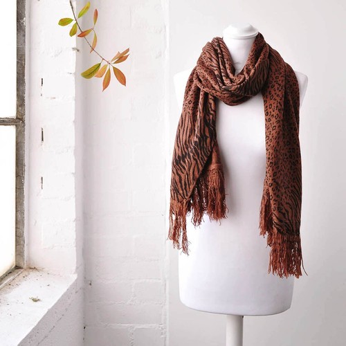 Girls Ladies Leopard Zebra Scarf Winter Soft Thick Warm Scarves