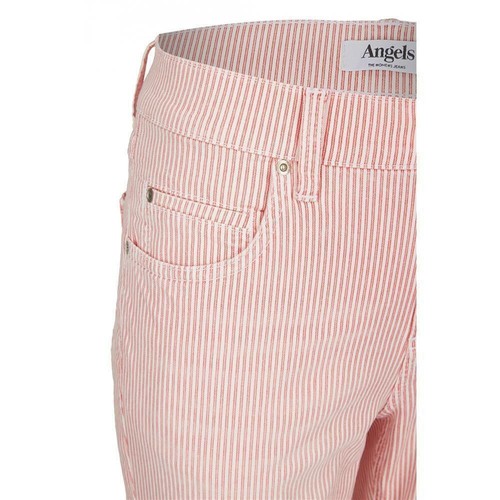 Angels Cici TU frische Damen Capri Hose in frischem Rot-Weiß Gestreift