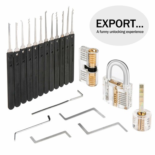 Vanwalk Dietrich Set 24 Stück Lock Picking Set 3 Transparenttem Vorhängeschloss