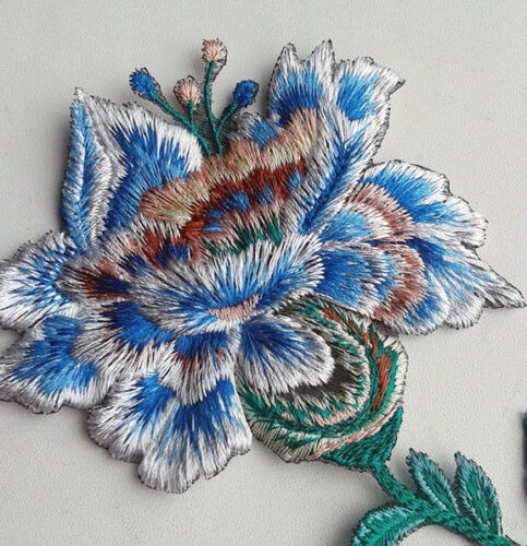 Fantasy Flowers Jacobean Embroidered Patch 