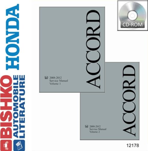 2008 2009 2010 2011 2012 Honda Accord Shop Service Repair Manual CD 4 Cylinder