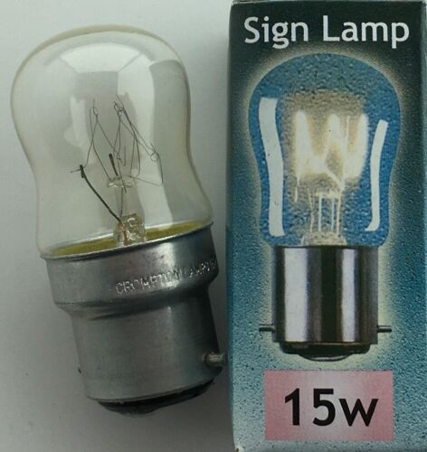 5x Crompton 15W BC B22 240Volt PYGMY Lamp 15 Watt Bulb SIGN 