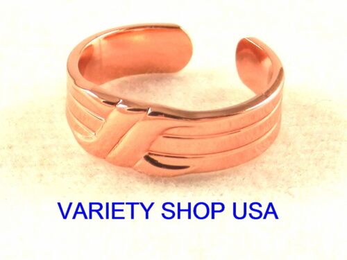 Copper With Cross in Center Adjustable Ring Band CR08 