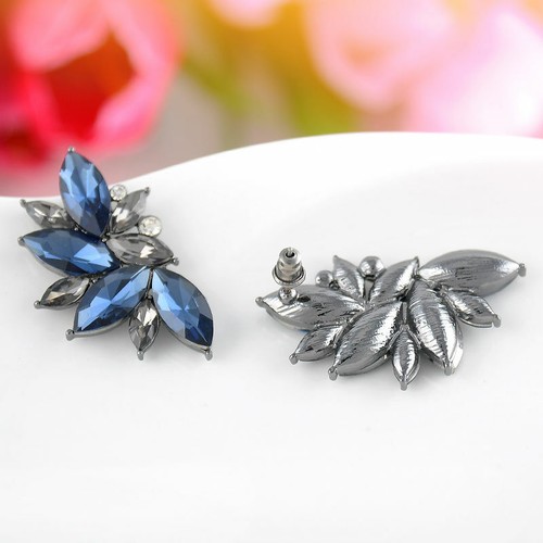 XXL Frauen Blumen Ohrringe Kristall Ohrhänger Ohrstecker Statement Ohrschmuck