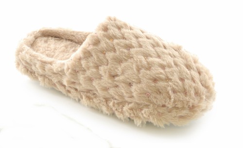Ladies Faux Fur Slippers With Sequins