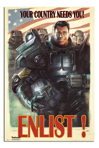 Poster New Enlist Maxi Size 36 x 24 Inch Fallout Your Country Needs You