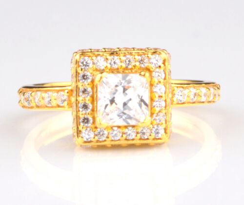 Top Quality Princess Shape 14KT Yellow Gold 3.00 Carat Solitaire Engagement Ring