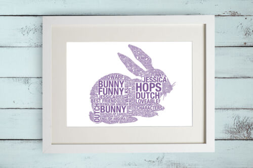 Details about   Personalised RABBIT Word Art Print Christmas or birthday present pet lover