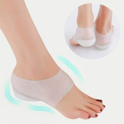 Unisex Invisible Height Increase Socks Heel Pads Silicone Insoles Foot NEW 