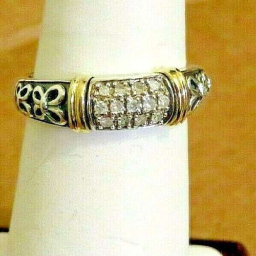 Details about   Diamond ring with silver and gold accents Size 7 