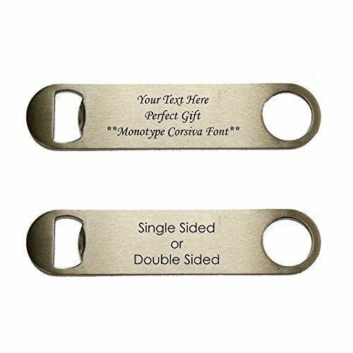 Personalised Text Custom Made Bottle Speed Opener 7/" STAINLESS STEEL Monotyps