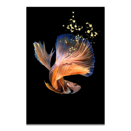 Chinese Japanese Koi Carp Canvas Art Poster Gold Fish Pictures Wall Home Decor 