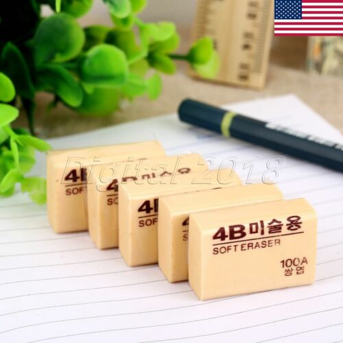 US STOCK 4B 100A Soft Rubber Eraser Drawing Writing Pencil Erase Stationary