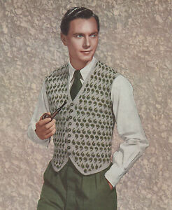 Vintage Knitting Pattern Men's Waistcoat. Paisley/Fair ...