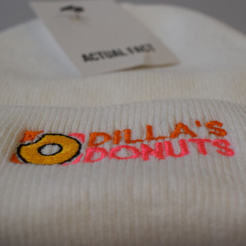 Actual Fact Dilla's Donuts Beanie Winter J Dilla Roll Up White Wooly Hat 