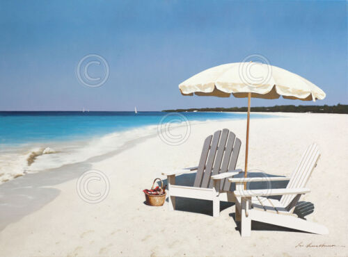 Seaside Picnic by Zhen-Huan Lu Beach Seascape Poster 13x19 COASTAL ART PRINT