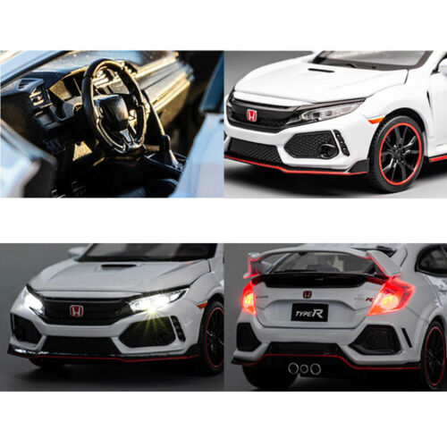 1:32 Honda Civic Type R Model Car Diecast Toy Vehicle Kids Gift Collection White