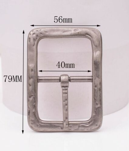 Retro Two-tone Solid Heavy Duty Center Bar Pin Belt Buckle For 40MM Leather Belt 