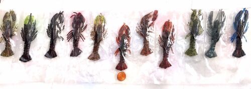 Deluxe Assorted Craw Colors 3-inch Soft Crawdad Bait Fishing Crawfish Lures