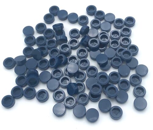 LEGO LOT OF 100 NEW DARK BLUE 1 X 1 ROUND TILES FLAT SMOOTH PIECES 