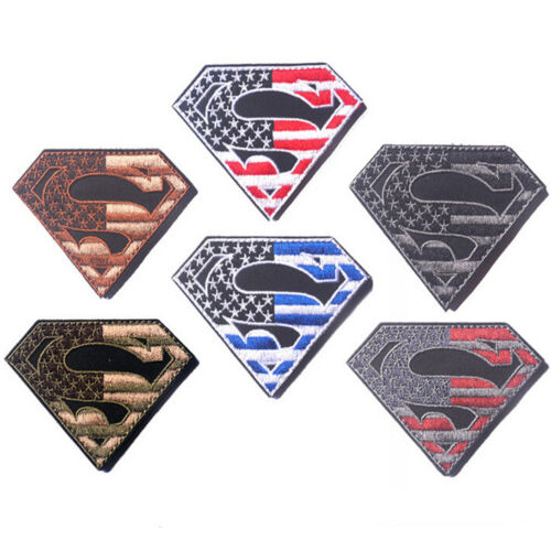 6 PCS SUPER MAN SUPER HERO U.S FLAG USA MORALE MILSPEC AIRSOFT TACTICAL PATCH