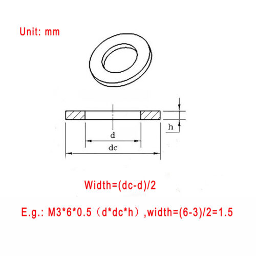 Nylon Arandelas planas para adaptarse a tornillos métricos y Tornillos claro M3 M4 M5 M6 M8 M10 M12-M20 