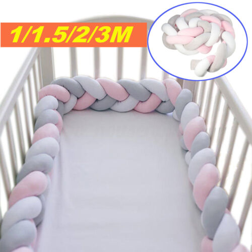 1M/1.5M/2M/3M Newborn Baby Infant Plush Crib Protector Bumper Bed Bedding Pillow 