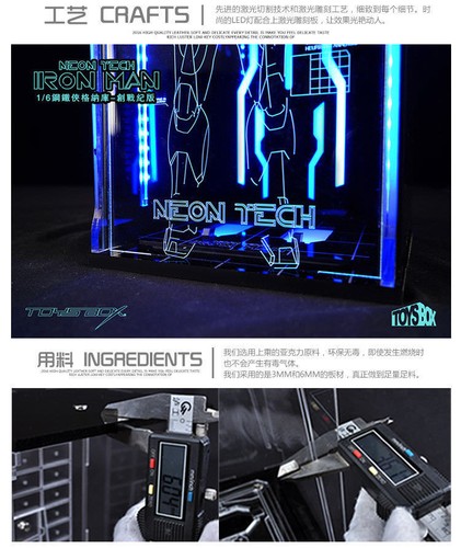 1//6 TOYS-BOX IRON MAN HANGAR 4.0 MK4 Figura Box Case Scatola di visualizzazione modello