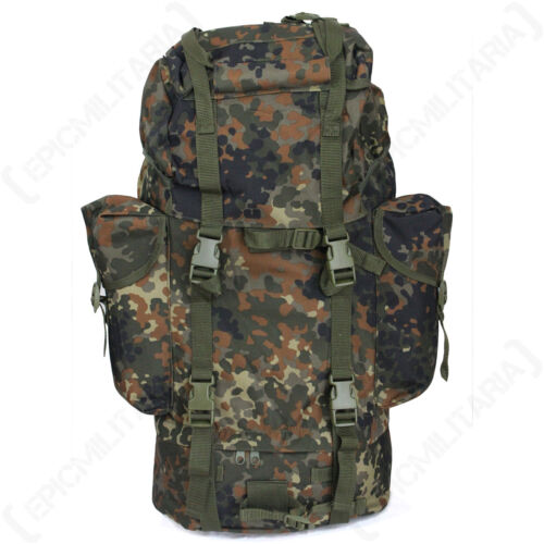 German Army Flecktarn 65L Rucksack Military Backpack Bag Cadets Hiking D of E