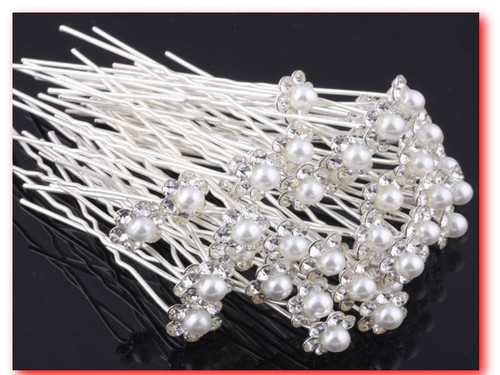 10 Pezzi Bianco Perla//diamante cristallo Mollette Clip Da Sera Nuziale