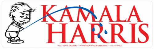 TRUMP PISS ON KAMALA HARRIS 2020 WVPO-00596 10 X 3 STICKER