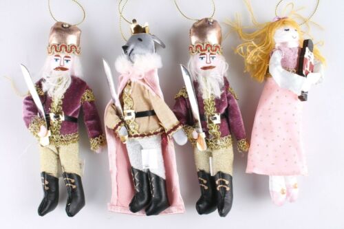4ct Enchanted Eve Fabric Royal Characters Christmas Ornament Set Wondershop NEW 