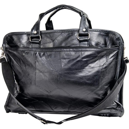 New 16/" BLACK LEATHER MESSENGER Shoulder Bag Laptop Case Briefcase Tote Attache