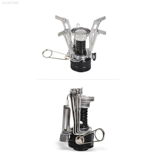 F247 Stainless Steel Portable Stove Traveling Hiking Silver Black Camping Stove
